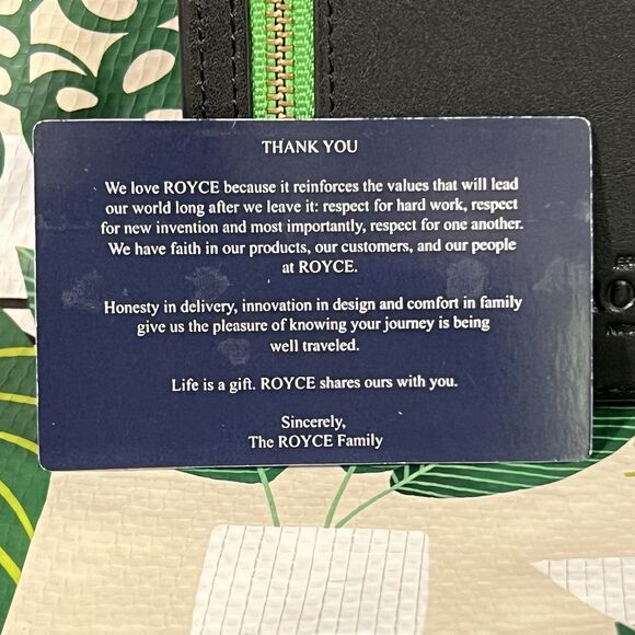 ROYCE New York RFID-Blocking Four Zip Organizer Travel Case Black Leather Wallet - Picture 9 of 9